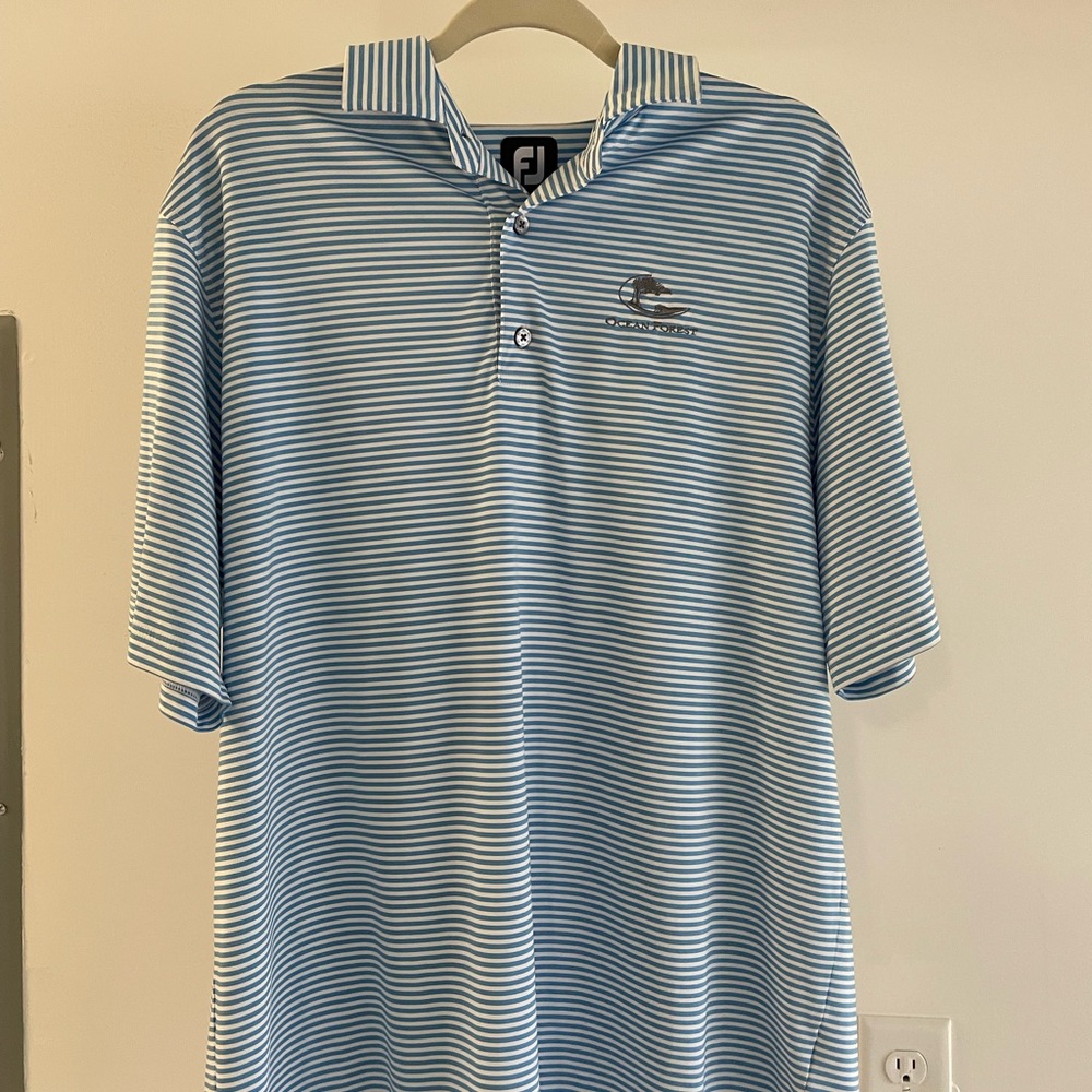 Light Blue Striped Short-Sleeve Polo Shirt